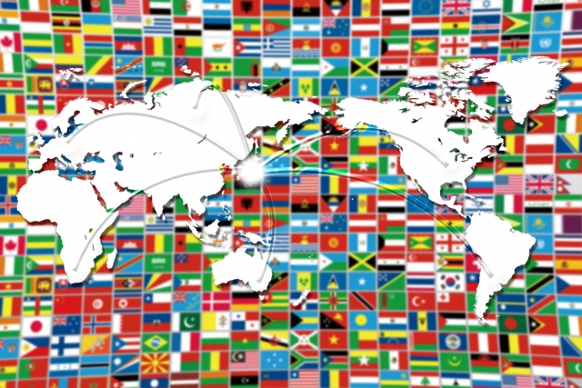 世界の国旗と地図